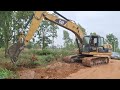 งานนี้ขุดงัดสบายเลย ตอยูคาลิปตัส cat 320d ขยายถนน ชมไป บ่นไป excavator