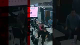 China earthquake sends diners running out of restaurant #Shorts #China #BBCNews