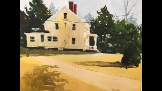 Watercolor painting lesson  (The Farm House)