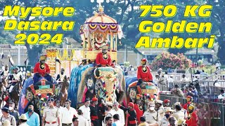 Mysore Dasara 2024 | Chamundi Amman Jumbo Savari | 750 Kg gold Ambari | World famous Mysore Dasara