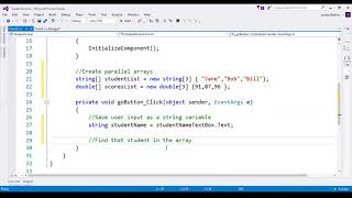 Intro to C#: Chapter 6, Part 3: Parallel Arrays