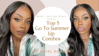 TOP 5 BEST NUDE LIP COMBOS FOR DARKSKIN | WOC | MATTE, GLOSSY, SATIN LIPSTICKS