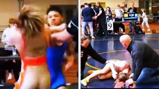 Opponent Sucker Punches Teen in Wrestling Match