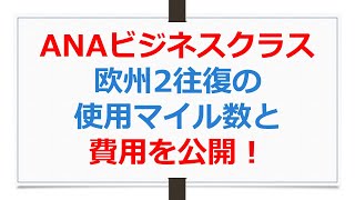 ANAビジネスクラス欧州2往復の使用マイル数と費用を公開！【ANAお得なマイル術、有村歩侑（ポウ）】