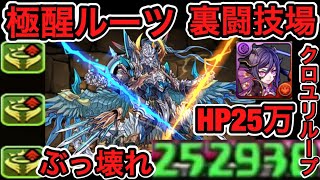 【パズドラ実況】極醒ルーツ（不在）HP25万 クロユリループ ぶっ壊れ 裏闘技場【ダックス】