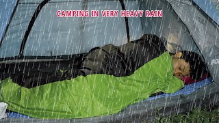 RELAXING RAIN SOUNDS IN CAMPING HEAVY RAIN AND THUNDERSTORM
