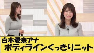 白木愛奈アナ　ニットとタイトスカートで巨峰と土手が【GIF動画あり】