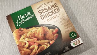 Making Marie Callender's Sweet \u0026 Savory Sesame Chicken Bowl Frozen Microwave Meal