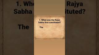 Important questions and answers about Rajya Sabha series. #upsc #ssc #rajyasabha
