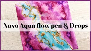 Easy Art Journal page with Nuvo Aqua Flow pens & Crystal drops