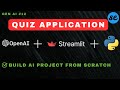 Create Project with OpenAI API | Quiz Generator AI App Using Python, OpenAI API (For Beginners)