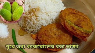 Pur vora kakrol vaja|Veg kakrol recipe|নিরামিষ পুরভরা মুচমুচে কাঁকরোলের বড়া ভাজা|Stuffed Spinygourd