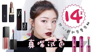 14支热门新款唇膏 / 真嘴试色 / lipstick swatches / YSL / CPB / NARS / SMASHBOX