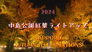 中島公園紅葉ライトアップ2024／北海道札幌市／日本庭園／銀杏並木