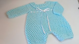 ROMPER TEJIDO A CROCHET - PASO A PASO -TEJIDO FACIL Y RAPIDO  - 6 A 9 MESES