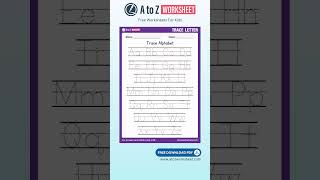 Alphabet Tracing Worksheet PDF | Printable for Parents & Teachers