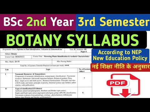 BSc 2nd Year 3rd Semester Botany Syllabus//BSc 3rd Semester Botany ...