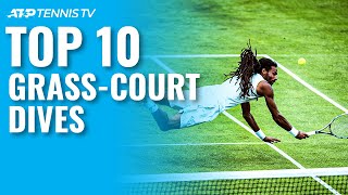 Top 10 Amazing ATP Grass Court Tennis Dives!