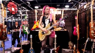 The Fabulous Miss Wendy rock'n her GMP Cheetah Guitar ~ NAMM 2013