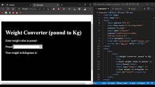 Weight converter (pound to KG) | | JavaScript project 17 #javascript #html #css