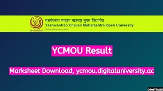 YCMOU Result 2024 as Marksheet, Available @ycmou.digitaluniversity.ac