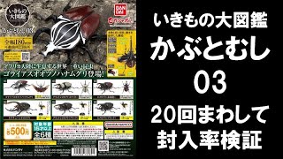 【20回まわして封入率検証】 かぶとむし03 いきもの大図鑑シリーズ カブトムシ かぶと虫 カブト虫 ネプチューンオオカブト