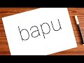 Mahatma Gandhi easy drawing using 'BAPU' word | 2nd October easy drawing | Gandhi Jayanti drawing |