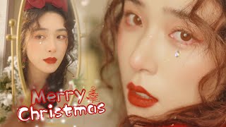 【冰晶少女圣诞妆】Christmas Makeup！可爱！喜庆的少女粉红妆！[仇仇-qiuqiu]