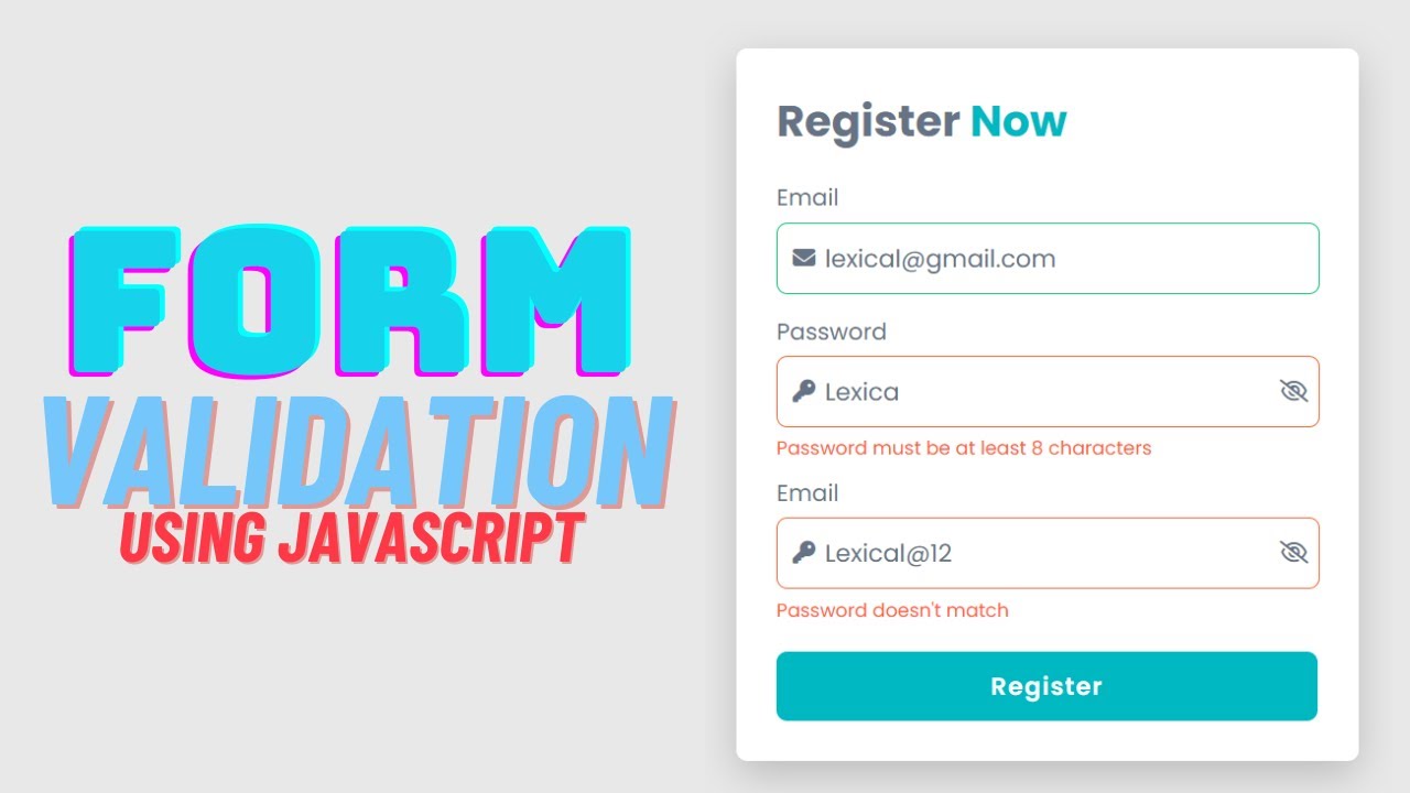 Form Validation Using Javascript Client Side Validation Project