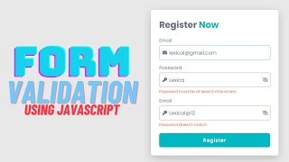 Form validation using JavaScript || Client side validation || Project for JavaScript beginner