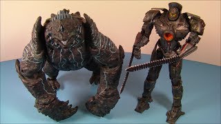 NECA PACIFIC RIM 2 PACK BATTLE DAMAGED GIPSY DANGER vs LEATHERBACK ACTION FIGURES MOVIE TOY REVIEW