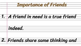 10 Lines on Importance of Friends in English || Essay on Importance of Friends