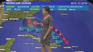 Weather and tropics: A cold front and tracking Hurricane Dorian