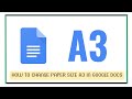 How To Change Paper Size A3 In Google Docs