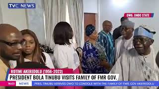 President Bola Tinubu Visits Family Of Former Governor Of Ondo State, Rotimi Akeredolu