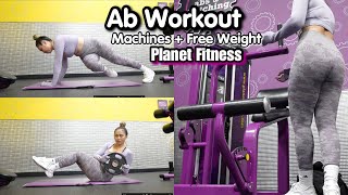VOICEOVER: ABS WORKOUT USING FREE WEIGHT AND MACHINES AT PLANET FITNESS