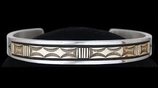 Navajo Sterling Silver and 14k Gold Bracelet - Bruce Morgan (#04)