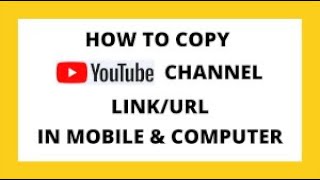 How to Copy  YouTube Channel Link / URL