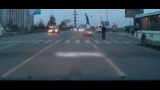 Pedestrian hit by a car! [18+]