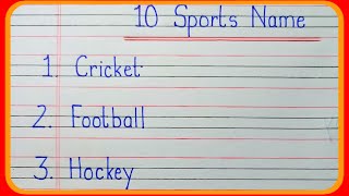 10 sports name | 10 khelo ke naam | sports name in English | game name| name of sports in English