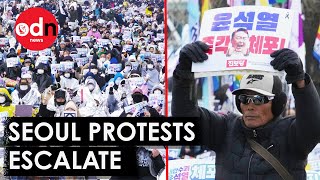 South Korea Protests Intensify as Thousands Call for Impeached President Yoon’s Arrest