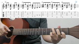 Jingle Bell - Easy Fingerstyle Guitar Playthrough Tutorial Lesson With Tab