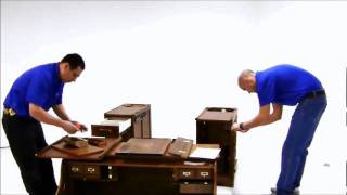 Roll Top Computer Desk Assembly Demonstration