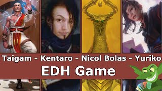 Taigam vs Kentaro vs Nicol Bolas vs Yuriko EDH / CMDR game play for Magic: The Gathering