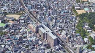 Google Earth　蛍池駅（大阪府）ほたるがいけ　大阪モノレール