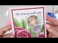 copic coloring a one layer digital scene card sweet november stamps fairy and rose flowers