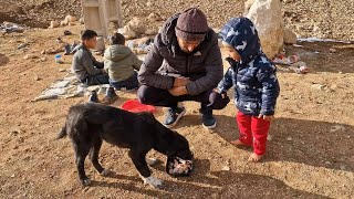 Funkasem Qasim and His children happy and beautiful moments in the snow