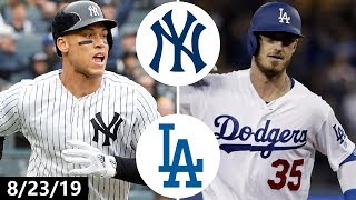 New York Yankees vs Los Angeles Dodgers Highlights | August 23, 2019 (2019 MLB S