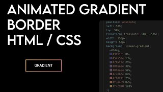 HTML / CSS: Create Animated Gradient Borders