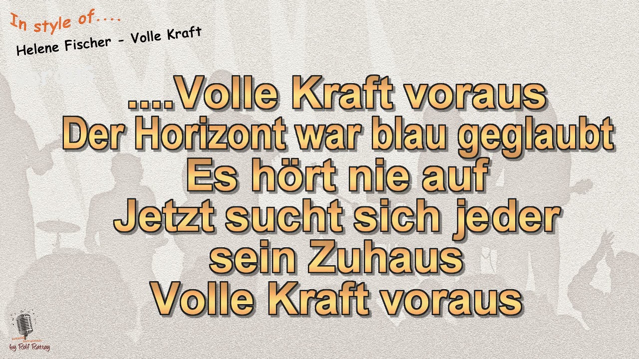 Helene Fischer - Volle Kraft Voraus - Instrumental - YouTube